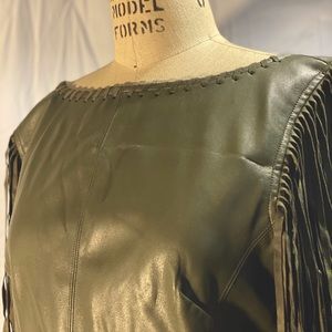 Romeo + Juliet Couture Leather Fringe Dress
